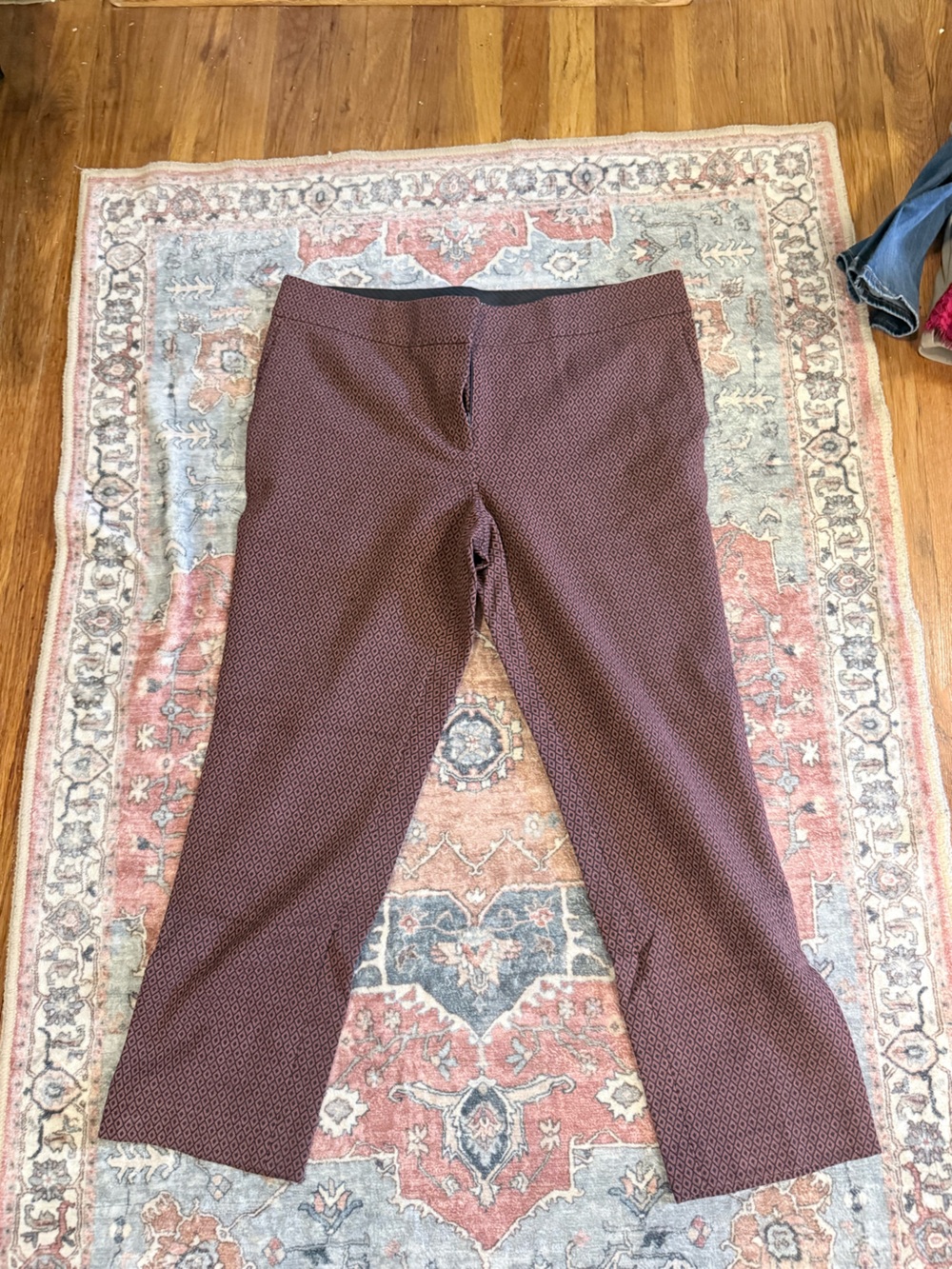 Ann Taylor Women's Burgundy Patterned Trousers